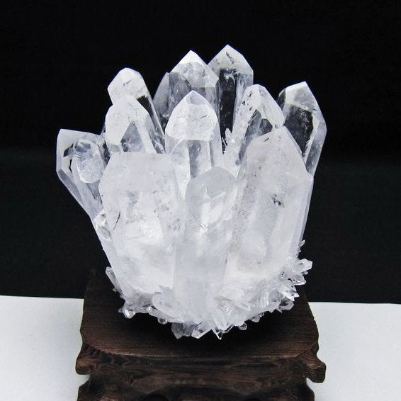 水晶 クラスター 水晶 原石 台座付属 一点物 182-8578