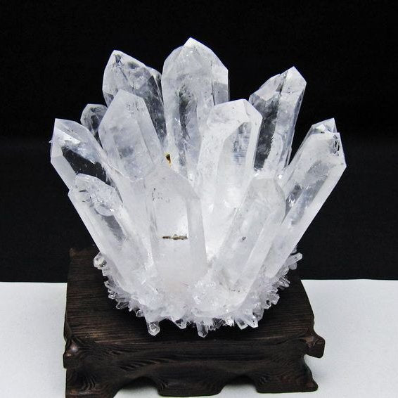 水晶 クラスター 水晶 原石 台座付属 一点物 182-8582