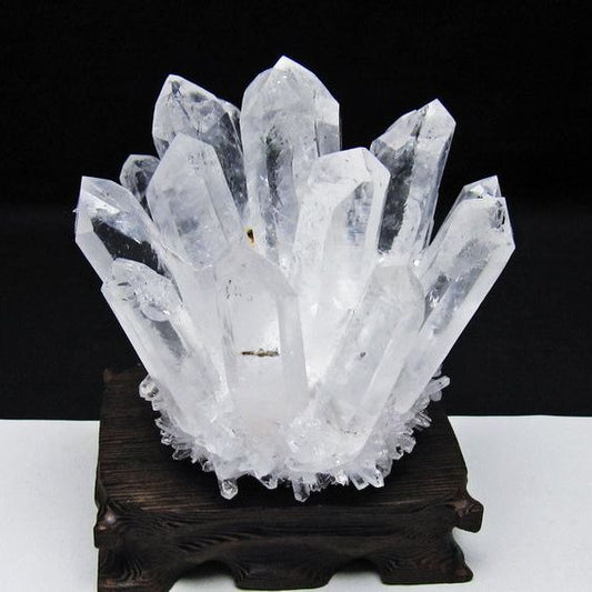 水晶 クラスター 水晶 原石 台座付属 一点物 182-8582