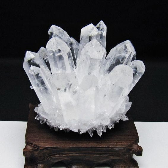 水晶 クラスター 水晶 原石 台座付属 一点物 182-8583