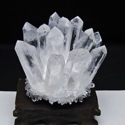 水晶 クラスター 水晶 原石 台座付属 一点物 182-8584