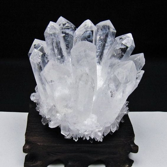 水晶 クラスター 水晶 原石 台座付属 一点物 182-8586