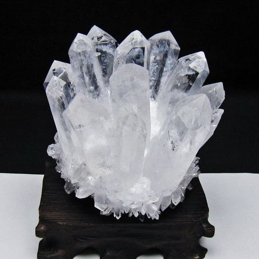水晶 クラスター 水晶 原石 台座付属 一点物 182-8586