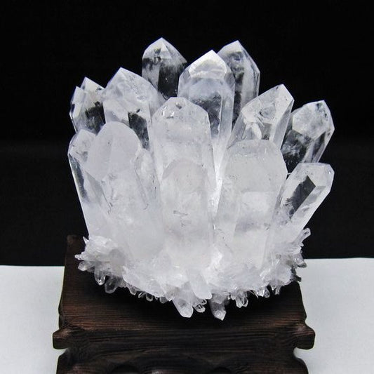 水晶 クラスター 水晶 原石 台座付属 一点物 182-8597