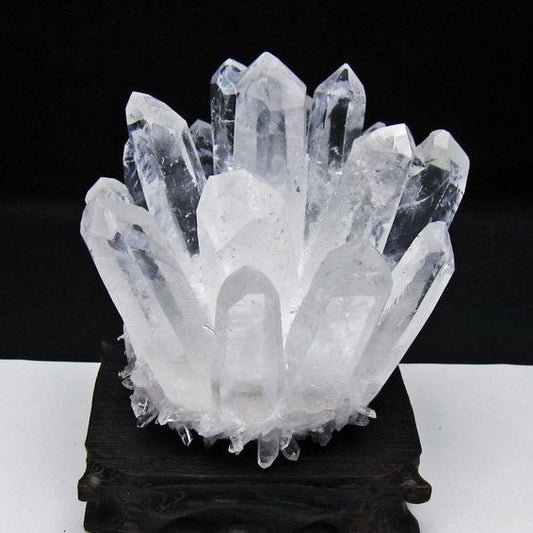 水晶 クラスター 水晶 原石 台座付属 一点物 182-8612