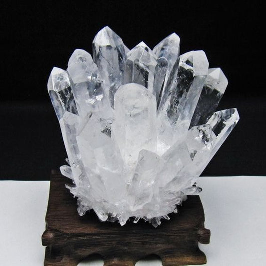 水晶 クラスター 水晶 原石 台座付属 一点物 182-8620
