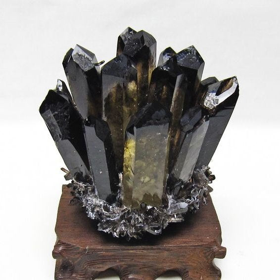 モリオン クラスター 黒水晶 原石 台座付属 一点物 182-8679