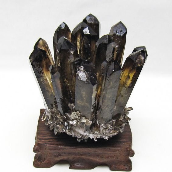 モリオン クラスター 黒水晶 原石 台座付属 一点物 182-8683