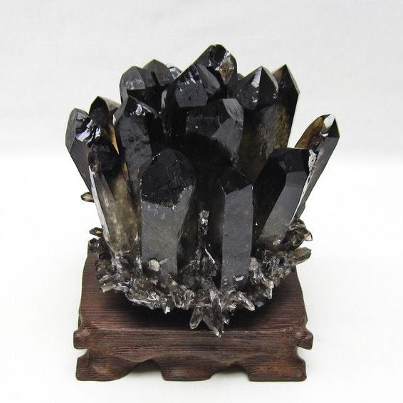 モリオン クラスター 黒水晶 原石 台座付属 一点物 182-8684