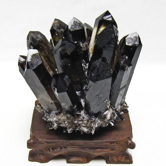 モリオン クラスター 黒水晶 原石 台座付属 一点物 182-8687