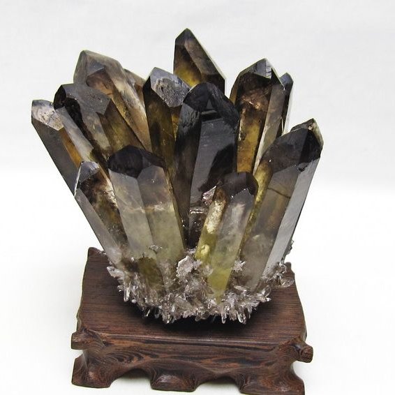 モリオン クラスター 黒水晶 原石 台座付属 一点物 182-8692