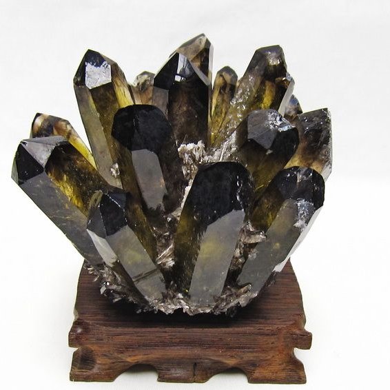 黒水晶 クラスター モリオン 原石 台座付属 一点物 182-8696