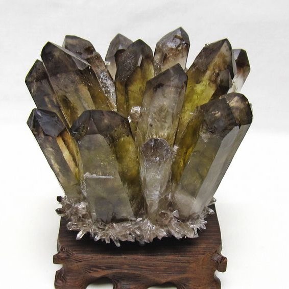 黒水晶 クラスター モリオン 原石 台座付属 一点物 182-8698