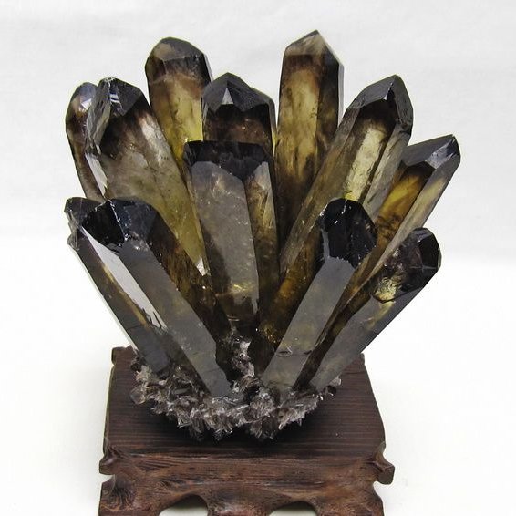 黒水晶 クラスター モリオン 原石 台座付属 一点物 182-8699