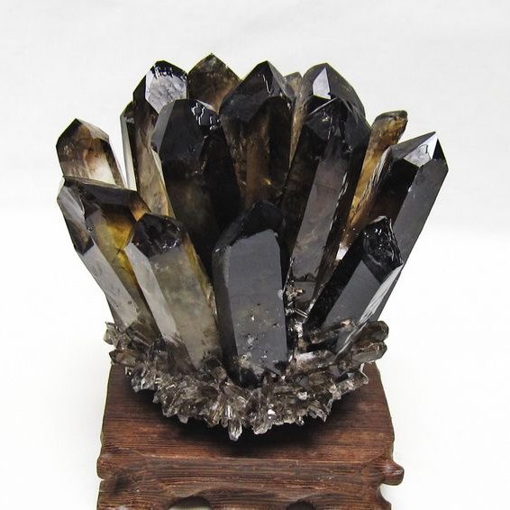 黒水晶 クラスター モリオン 原石 台座付属 一点物 182-8700