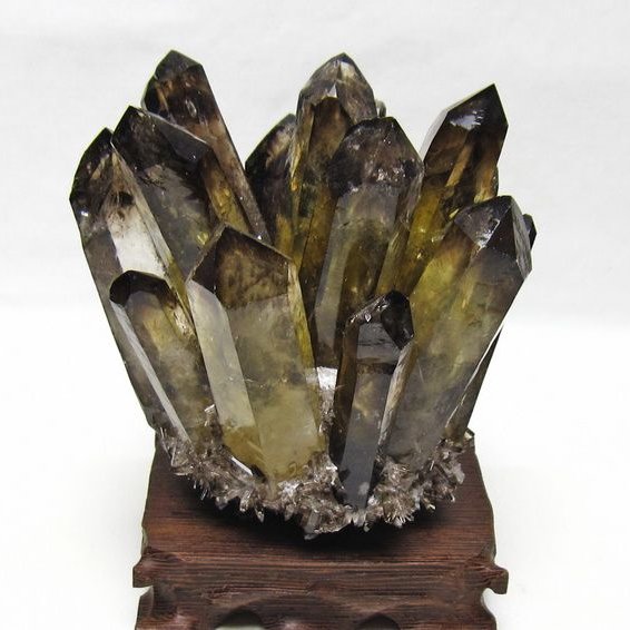 黒水晶 クラスター モリオン 原石 台座付属 一点物 182-8702
