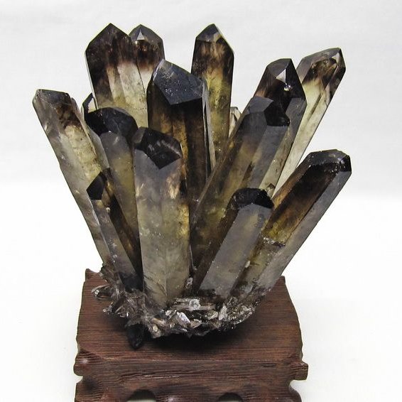 黒水晶 クラスター モリオン 原石 台座付属 一点物 182-8708