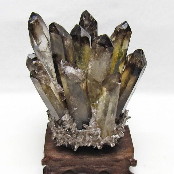 モリオン 原石 黒水晶 クラスター 台座付属 一点物 182-8713