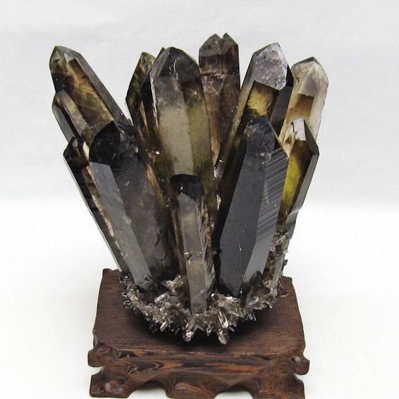 モリオン 原石 黒水晶 クラスター 台座付属 一点物 182-8714