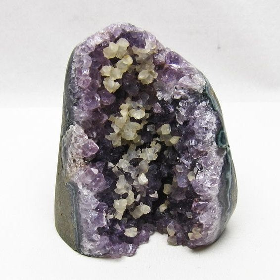 アメジスト クラスター ウルグアイ産 アメジスト 原石 amethyst カルサイト共生 一点物 182-8877