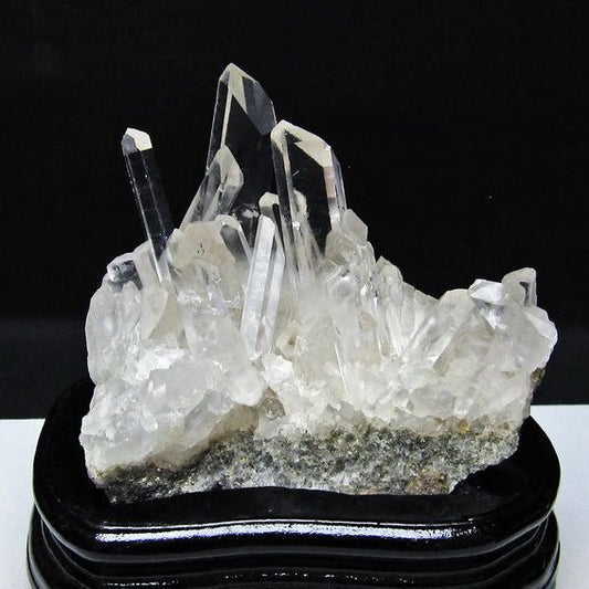 水晶 クラスター マダガスカル産 台座付属 水晶 原石 レムリアンシード 一点物 182-9323