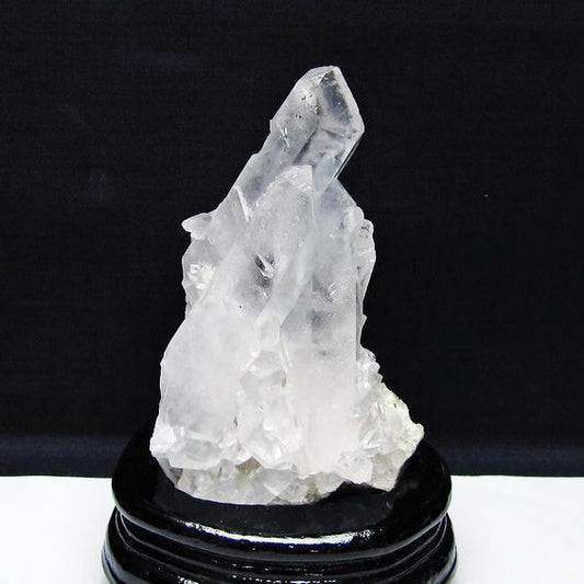 水晶 クラスター マダガスカル産 台座付属 水晶 原石 レムリアンシード 一点物 182-9328