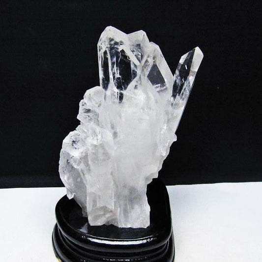 水晶 クラスター マダガスカル産 台座付属 水晶 原石 レムリアンシード 一点物 182-9336