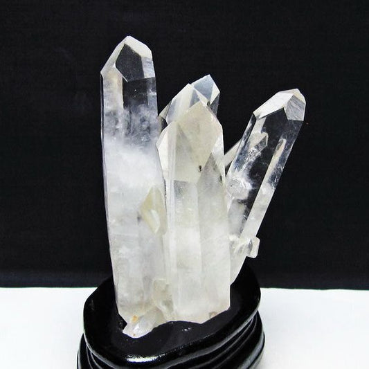 水晶 クラスター マダガスカル産 台座付属 水晶 原石 レムリアンシード 一点物 182-9337