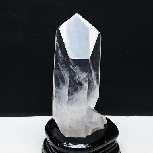 水晶 クラスター マダガスカル産 台座付属 水晶 原石 レムリアンシード 一点物 182-9338