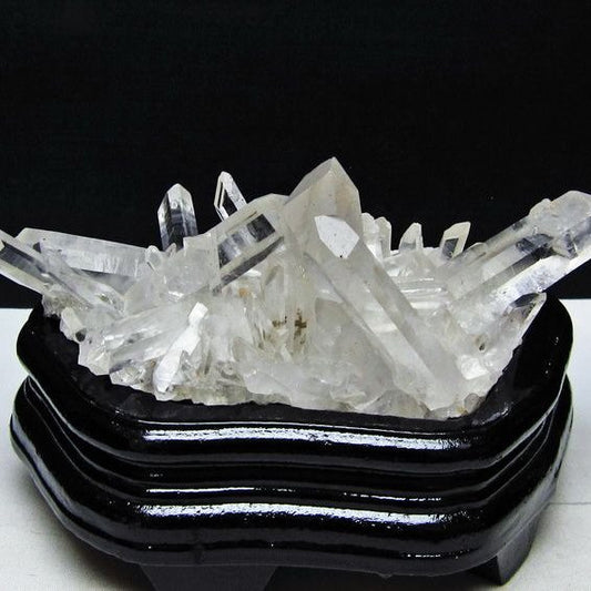 水晶 クラスター マダガスカル産 台座付属 水晶 原石 レムリアンシード 一点物 182-9344