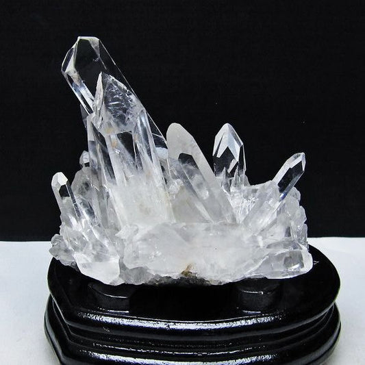 水晶 クラスター マダガスカル産 台座付属 水晶 原石 レムリアンシード 一点物 182-9348