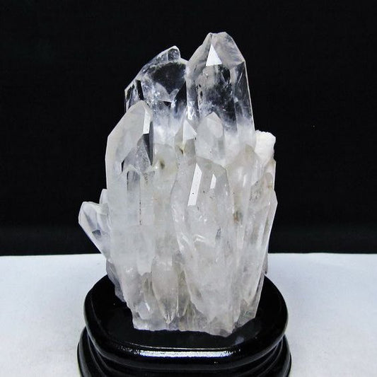 水晶 クラスター マダガスカル産 台座付属 水晶 原石 レムリアンシード 一点物 182-9362