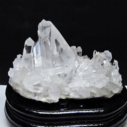 1.3Kg 水晶 クラスター マダガスカル産 台座付属 水晶 原石 レムリアンシード 一点物 182-9437