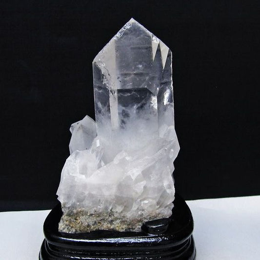 1.1Kg 水晶 クラスター マダガスカル産 台座付属 水晶 原石 レムリアンシード 一点物 182-9439