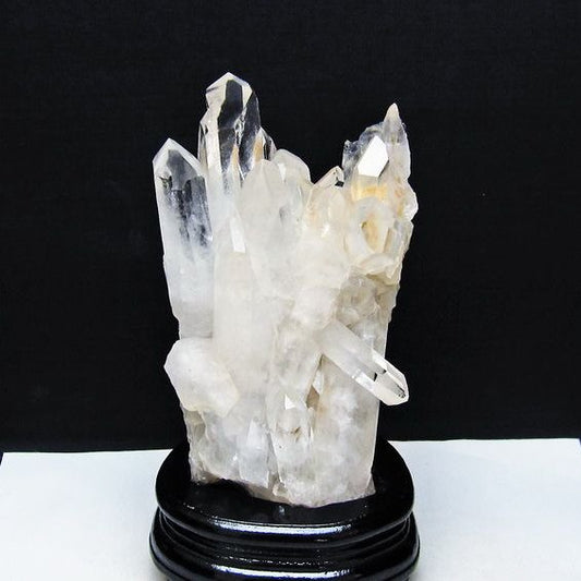 1.1Kg 水晶 クラスター マダガスカル産 台座付属 水晶 原石 レムリアンシード 一点物 182-9440