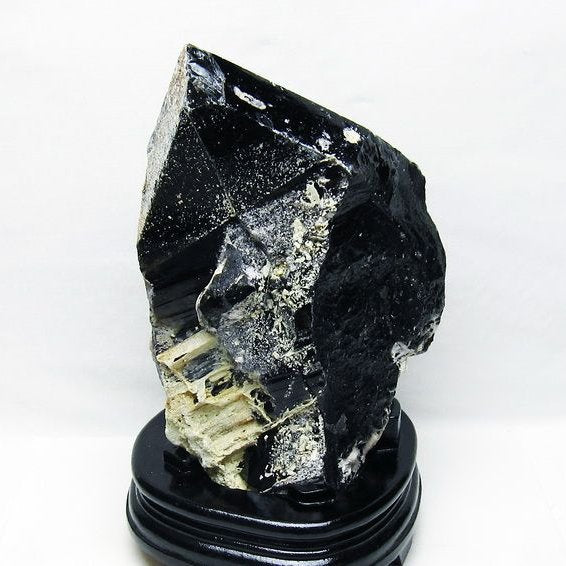 4.2Kg 黒水晶 モリオン 原石 山東省産 台座付属 一点物 191-514