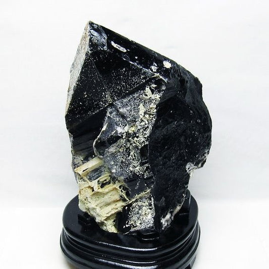4.2Kg 黒水晶 モリオン 原石 山東省産 台座付属 一点物 191-514