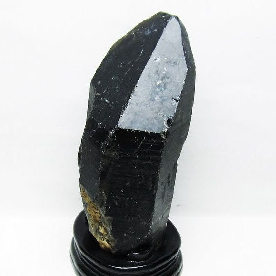 4Kg 黒水晶 モリオン 原石 山東省産 台座付属 一点物 191-515