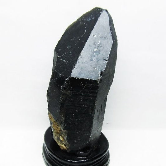 4Kg 黒水晶 モリオン 原石 山東省産 台座付属 一点物 191-515