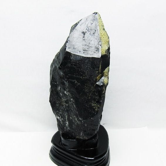 2.6Kg 黒水晶 モリオン 原石 山東省産 台座付属 一点物 191-516