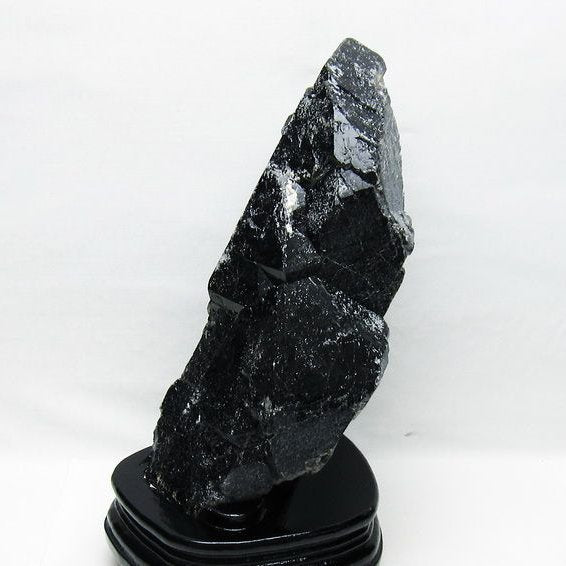 2Kg 黒水晶 モリオン 原石 山東省産 台座付属 一点物 191-517