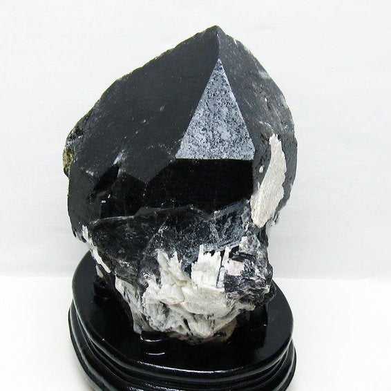 3.9Kg 黒水晶 モリオン 原石 山東省産 台座付属 一点物 191-520