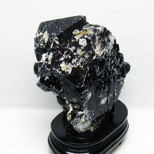 2.6Kg 黒水晶 モリオン 原石 山東省産 台座付属 一点物 191-521