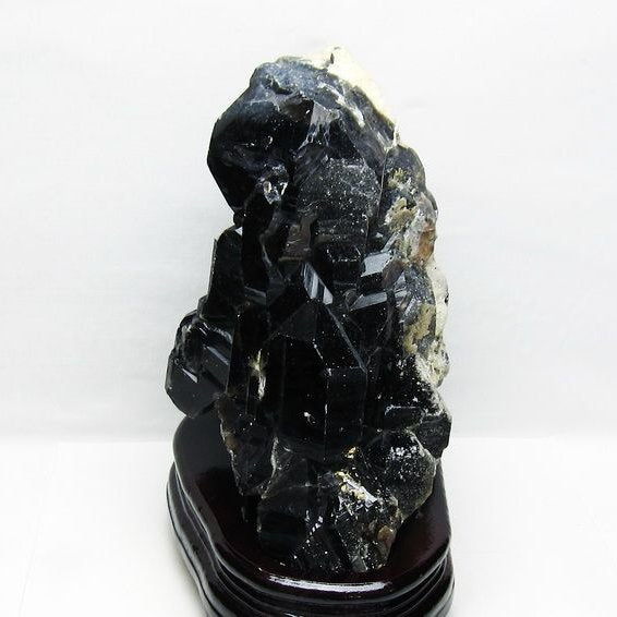 3.7Kg モリオン 原石 黒水晶 原石 山東省産 台座付属 一点物 191-528