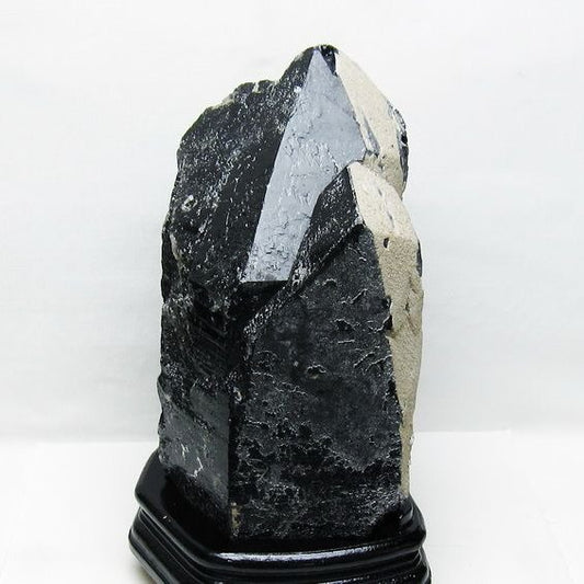 4.9Kg モリオン 原石 黒水晶 原石 山東省産 台座付属 一点物 191-529