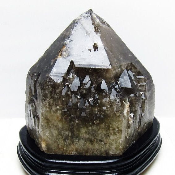 8.5Kg モリオン 黒水晶 原石 エレスチャル 台座付属 一点物 191-537