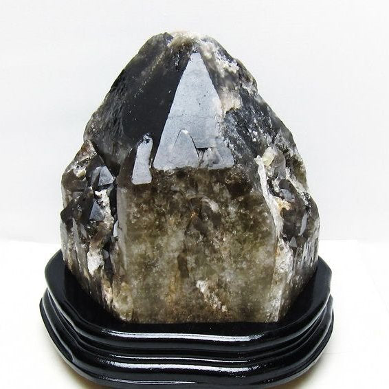 5.5Kg モリオン 黒水晶 原石 エレスチャル 台座付属 一点物 191-540