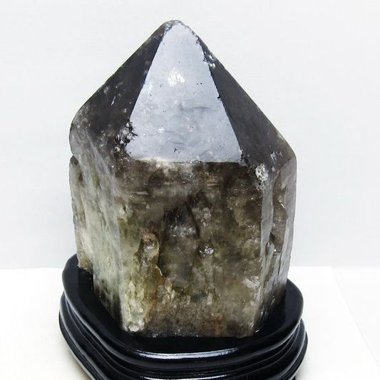 4.3Kg モリオン 黒水晶 原石 エレスチャル 台座付属 一点物 191-542