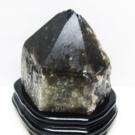 4.1Kg モリオン 黒水晶 原石 エレスチャル 台座付属 一点物 191-543