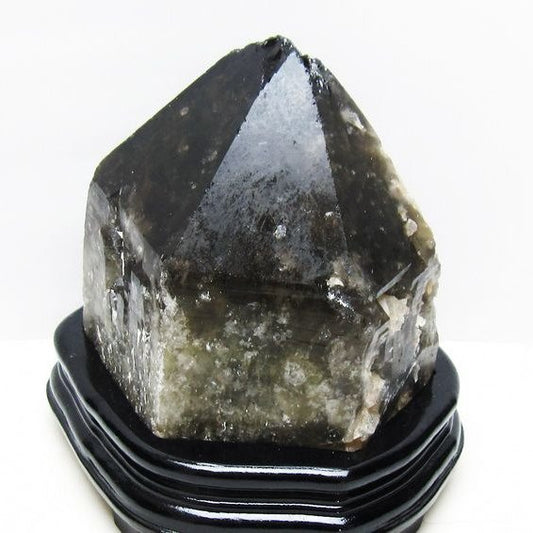 4.1Kg モリオン 黒水晶 原石 エレスチャル 台座付属 一点物 191-543